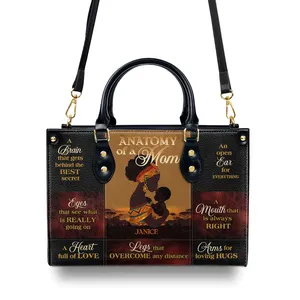 Оптовая продажа из Китая, кожаные сумки для женщин с принтом «Анатомия мамы», большие кожаные сумки для рук, женские дизайнерские сумки