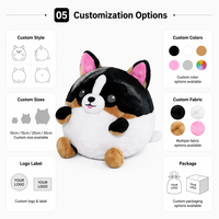 Peluche chien Corgi mignon en coton PP, jouet anti-stress, emballage personnalisé, logo, cadeau, faible MOQ, service OEM ODM, le meilleur