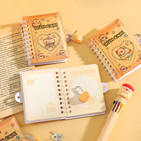 Cuaderno Espiral Bonito al por Mayor del Fabricante, Cuaderno Portátil con Candado de Dibujos Animados, Papelería para Estudiantes, Regalo Promocional, Cuaderno Espiral