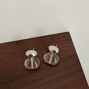 Pendientes de Moda con Lazo, Pendientes Geométricos Creativos de Diseño Coreano, Pendientes de Perlas Transparentes para Adolescentes - Product Image 4