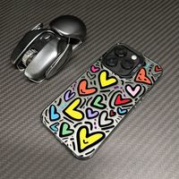 Coque de téléphone élégante pour iPhone Xs Xr 11 12 13 14 15 16 17 Pro Max Lovely Heart Hard Antichoc Phone Case