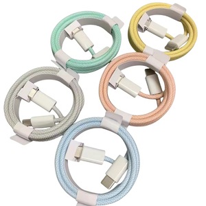 Tùy Chỉnh 100W 60W Nhanh Chóng Sạc Loại C Bện <span class=keywords><strong>USB</strong></span> C Cáp Mở Rộng Đầy Màu Sắc Truyền Dữ Liệu Cho Iphone Android Nylon Áo Khoác - Product Image 1