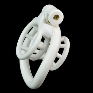 Jaula de Castidad de Plástico Rosa FRRK con Anillos para Pene para Hombres Adultos, Juegos BDSM, Placer Sexual - Product Image 6