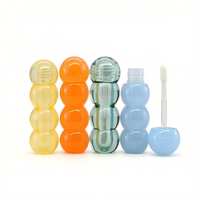 Tubes de brillant à lèvres personnalisés de luxe 3 ml, vides, transparents bleus, avec applicateur, design mignon, impression sérigraphique et UV