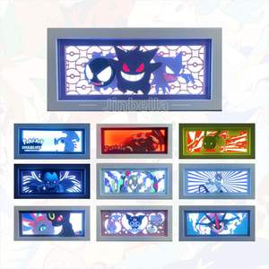 Lámpara de Papel Tallado 3D de Pokemoned, Gengar, Pikachu, One Piece, Zoro, <span class=keywords><strong>Luffy</strong></span>, Goku, LED, Anime, Caja de Luz, Serie de Cosplay para Exteriores - Product Image 1