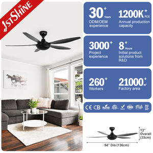 1stshine Ventilateur de plafond Plastique noir 5 pales 54 pouces Smart APP Ventilateur de plafond avec télécommande - Product Image 3