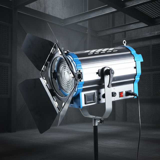 HMI Dysprosium Fresnel Tungsten Spotlight Lamp 200W Adjustable Focal Length True Blue 2800-6800K