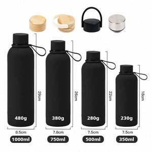 Factory 500ml 17oz Travel Sports Double Wall Vacuum Yoga Custom logo Stainless Steel Rubber Paint Promotional Gift Water Bottle - Product Image 2