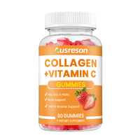 Bonbons gélifiés au collagène et à la vitamine C Ausreson OEM, complément beauté pour la santé de la peau, des cheveux et des ongles, gommes au collagène et à la vitamine C