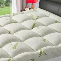 Bambus-Bettmatte Queen-Size Kühlende Gestrickte Schlichte Matratzenauflage Tiefe Passform OKo-TEX 100 Zertifiziert 300 TC Fadenzahl