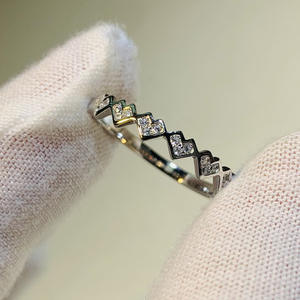 Anello Q575 in oro bianco con diamante taglio a cuore, colore G naturale, minimalista, da donna, per tutti i giorni - Product Image 2