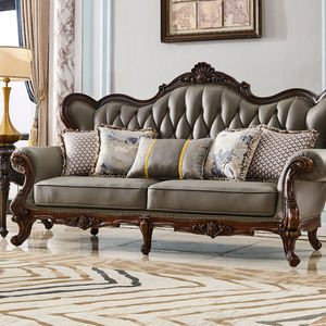 Sofá <span class=keywords><strong>de</strong></span> cuero genuino americano, juego <span class=keywords><strong>de</strong></span> sala <span class=keywords><strong>de</strong></span> estar tallado en madera maciza <span class=keywords><strong>de</strong></span> cuero <span class=keywords><strong>de</strong></span> vaca <span class=keywords><strong>de</strong></span> grano completo <span class=keywords><strong>de</strong></span> <span class=keywords><strong>lujo</strong></span> europeo para apartamento, Villa, mansión - Product Image 2