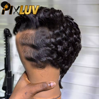 Perruques Lace Front en Cheveux Humains en Gros, Coupe Pixie Courte, Sans Colle, Cheveux Naturels