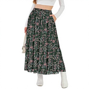 New Fashion Women'<b>s</b> High Waist Plaid Straight Casual Mini Length Breathable 100% Cotton Heat-Transfer Printed Nonwoven <b>Skirt</b> - Product Image 3