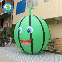 Énorme ballon gonflable en PVC pastèque avec modèle d'air de dessin animé de lumière LED pour la publicité extérieure et les décorations de fête