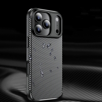 Pour iPhone 17 Pro Max étui en Fiber de carbone Grain léger anti-rayures antichoc souple TPU housses de téléphone pour iPhone 16 17 Pro Max