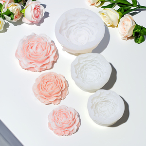 Moldes de silicona para velas de flores, molde de silicona para Fondant, molde de vela de peonía 3D - Product Image 5