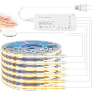 Tira de Luz <span class=keywords><strong>LED</strong></span> COB, <span class=keywords><strong>LED</strong></span> COB Flexible para Panel Acústico y Paneles de Pared de Listones de Madera en Paralelo <span class=keywords><strong>con</strong></span> Interruptor Táctil Regulable - Product Image 1