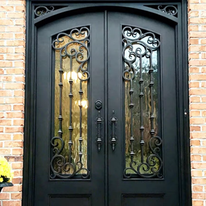 Porte d'entrée pour villa en fer forgé avec butée de porte d'appartement - Product Image 1
