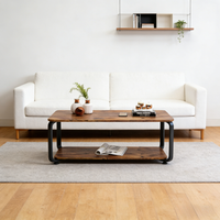 Table basse en bois de style japonais minimaliste moderne, avec rangement, design écologique et durable, portable pour la maison, le bureau et le salon