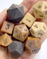 Set Dadu DND Kayu Alami Buatan Tangan 1 Buah Dadu Polihedral Persegi Tepi Tajam Dungeons Dragons Permainan Papan RPG Hadiah Pesta