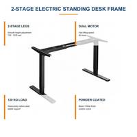 Cadre de bureau électrique réglable en hauteur, 2 étages, double moteur, moderne, capacité de charge de 120 kg, fonctionnement silencieux, moteur puissant