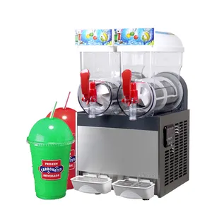 free shipping to Europe 15Lx2 Hot sale commercial compressor ice slush machine/margarita machine/slupee machine