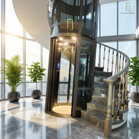 Ascenseur panoramique hydraulique en verre pour villa Asia FUJI avec porte automatique
