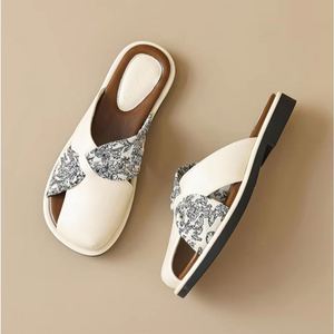 Sandales d'été 2026 pour femmes, style rétro français, mules décontractées à enfiler pour la plage et l'extérieur - Product Image 4