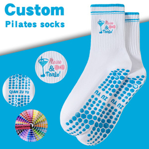 Custom Silicone Yoga Ballet Cotton Crew Short White Grip Women Sports Non Slip Yoga Pilates Sock For Women - Product Image 4
