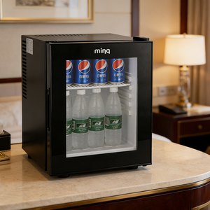Réfrigérateur d'hôtel 30L, mini-réfrigérateur commercial, système de refroidissement silencieux, porte en verre, réfrigérateur à boissons, appareil pour bureau et hôtel - Product Image 2