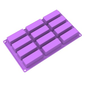 Moule à savon rectangulaire en silicone à 12 cavités pour la fabrication artisanale de savon à froid, outils de pâtisserie - Product Image 1