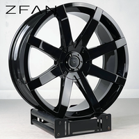 Jantes en alliage forgé ZFAN 18-21 pouces 5x114.3 à rayons multiples, finition noir brillant, pour véhicules JDM personnalisés