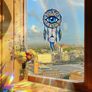 Moderne acrylique mauvais œil attrape-soleil arc-en-ciel fabricant tenture murale ornement pour <span class=keywords><strong>l</strong></span>'été jardin décoration Festivals coloré suspendu - Product Image 3