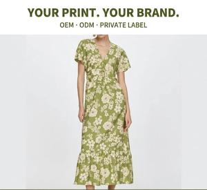 Produttori di <span class=keywords><strong>Abbigliamento</strong></span>, Servizi OEM/ODM, Servizi Personalizzati, Abito Estivo da Donna a Maniche Corte, Vestito Midi Casual Slim su Misura - Product Image 1