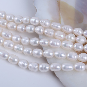 Perles en forme de riz blanches en ABS de 15 cm 6-7 mm, perles d'eau douce naturelles, perles dispersées, personnalisation de la couleur DIY - Product Image 5