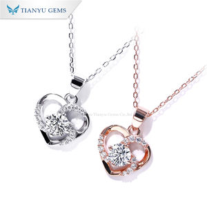 Tianyu Moissanite Heart-Shaped Openwork Pendant <b>Necklace</b> a unique and exquisite piece perfect for women and an anniversary gift - Product Image 3