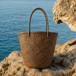 Eco-friendly Portable Foldable Solid Woven <b>Straw</b> Tote <b>Bag</b> Bohemian Style Open Closure Bali Women's Handbag for Travel Daily Use - Product Image 2