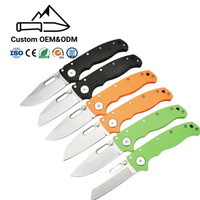 Navaja Plegable de Bolsillo con Hoja de Acero 440C de 3 Pulgadas con Punta Clip, Mango G10 y Bloqueo Trasero para EDC, Herramienta para Camping al Aire Libre, Venta al por Mayor OEM