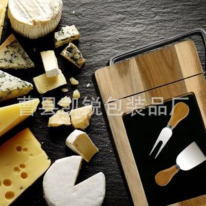 Acacia Wood Cutting Board 12.6 x 7.1 Inches With Cheese <b>Knife</b> And <b>Bread</b> Cutter For Home Use - Product Image 3