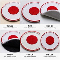 Patch brodé du drapeau du Japon à thermocoller pour casquettes, uniformes, personnalisable 	 Patch drapeau du Japon