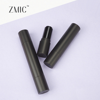 Tube de rouge à lèvres double embout noir mat, contenant vide pour baume à lèvres, contenant 2-en-1 pour stick correcteur, tube rond en plastique pour stick blush