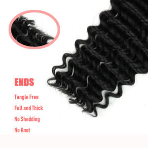 Extensions de cheveux humains 100% brésiliens non-Remy, bouclés profonds, avec ruban adhésif invisible ultra-résistant, couleur naturelle, sans effet de mélange - Product Image 4