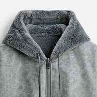 SYH fabricants personnalisé Double face imperméable Letterman veste hommes fausse fourrure fermeture éclair à capuche Bomber moelleux en peau de mouton veste hommes