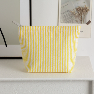 Bolsa <span class=keywords><strong>de</strong></span> <span class=keywords><strong>Maquillaje</strong></span> <span class=keywords><strong>de</strong></span> Lona a Rayas Pequeña al por Mayor, Estuche Portátil con Cierre para Viaje, Impresión Personalizada, Regalo Promocional - Product Image 4