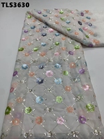 Tissu en dentelle à sequins prix usine pour robe de mariée, robe de soirée, tissu de mariée, dentelle de tulle brodée autrichienne avec sequins