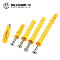 Juego de tornillos de expansión de nylon amarillo al por mayor M6-M10 para clavijas de pared, para uso residencial, importador y distribuidor de ferretería.