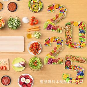 Bamboo 2025 Digital <b>Tray</b> Creative Snack Fruit Serving <b>Tray</b> For Hotel Coffee <b>Tea</b> Afternoon <b>Tea</b> Cake Solid Wood - Product Image 4