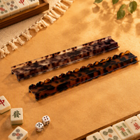 Poussoirs de Mahjong Modernes en Acrylique de Luxe, Résistants à l'Eau et Portables, Effet Écaille de Tortue Nacre Jade - Accessoire de Table de Jeu, Lot de 4 Pièces