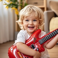 Vente en gros PVC Jouet gonflable Instruments de musique en plastique coloré Guitare gonflable